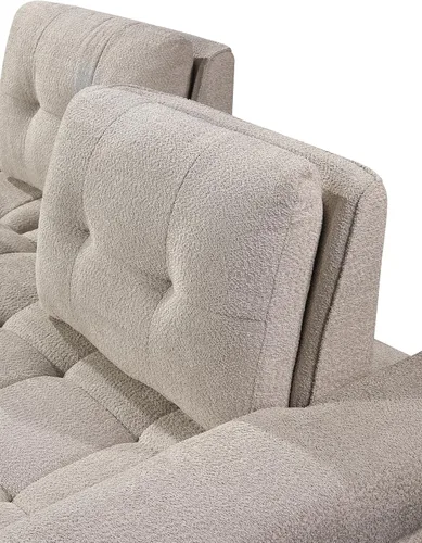 Vista 7 de Betsy Furniture Cómodo sofá seccional en forma de L de microfibra de 128 pulgadas, respaldos ajustables, 9073 (gris claro, sillón izquierdo)