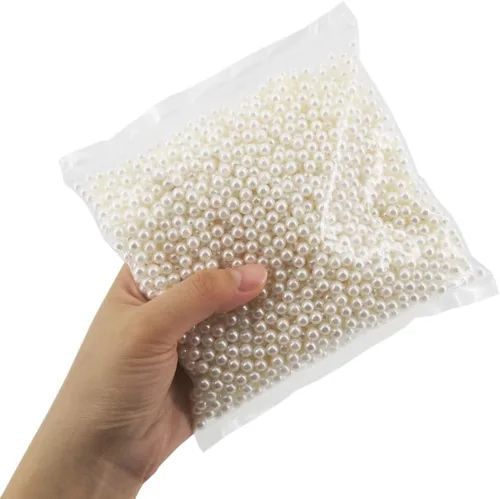 Vista 25 de INSPIRELLE 2600 perlas de imitación de ABS negras sin perforar para rellenos de jarrón, cuentas de maquillaje sin agujero de 0.236 pulgadas