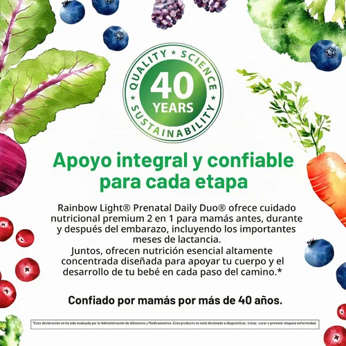 Vista 6 de Rainbow Light Prenatal Daily Duo: Prenatal One Multivitamin and Prenatal DHA- 30 Tablets and 30 Softgels (El embalaje puede variar)