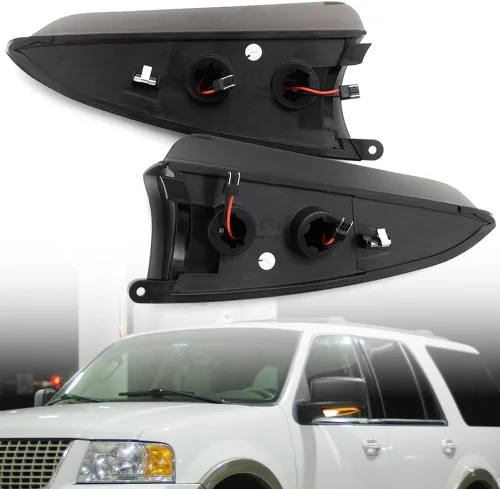 Vista 3 de Luces intermitentes de espejo lateral LED secuencial para F'ord Expedition Lincoln Navigator 2003-2006, lente ahumada, espejo ámbar, indicador
