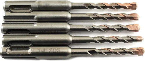 Vista 8 de TEMO SDS-Plus - Juego de 5 brocas de martillo giratorio (1/2 x 4 x 6 pulgadas) con punta de carburo para perforar hormigón, cemento, piedra