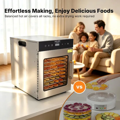 Vista 3 de Máquina deshidratadora de alimentos Hakka 10-Bandejas, 800W para Jerky