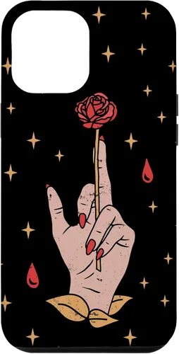 Vista 6 de Funda estética de Tarot con diseño de rosa mágica y estrellas para iPhone 15