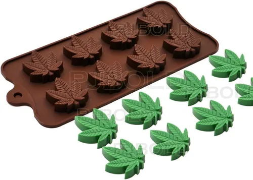 Vista 4 de PJ BOLD Moldes de silicona para dulces de hoja de cáñamo de marihuana, paquete de 3