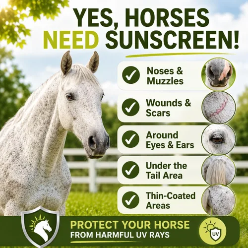 Vista 2 de Sit Stay Forever - Protector solar orgánico e hidratante para caballos, protector solar, protección solar para nariz y piel sensible, protector