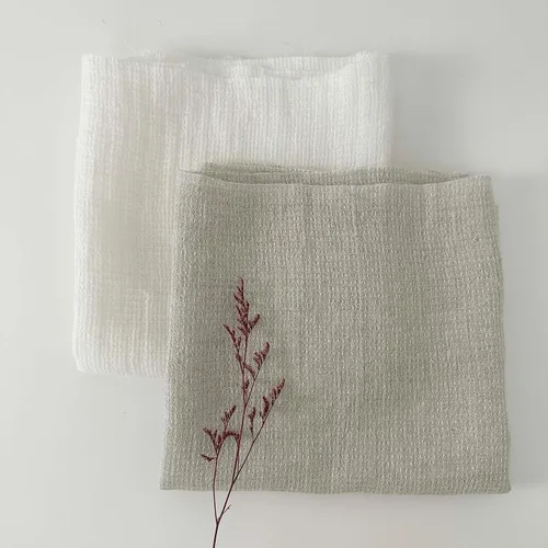 Vista 6 de Tela de tweed de gofre de lino 7349 7350 Natural