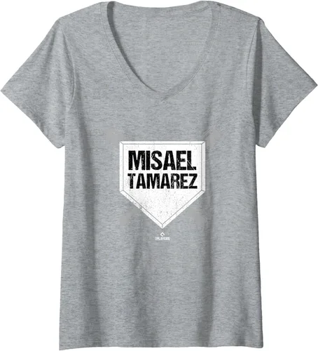 Vista 5 de Womens Homeplate Gameday Misael Tamarez Prospect Baseball Fan Gear V-Neck T-Shirt