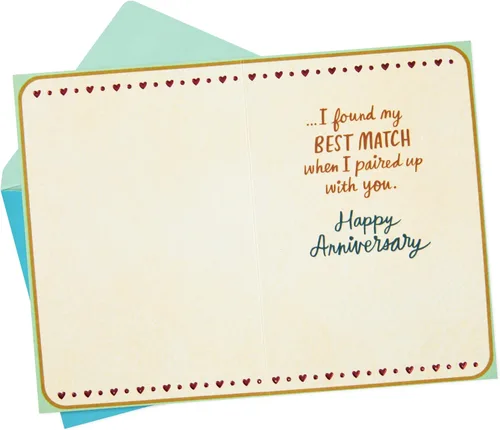 Vista 2 de Tarjeta de aniversario Hallmark para esposo, esposa, novio, novia (Vayan juntos) Foil Accented, Cream Card, Coordinating Envelope, High Quality