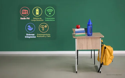 Vista 2 de Crayola Altavoces Bluetooth para niños, altavoces Bluetooth portátiles Azul