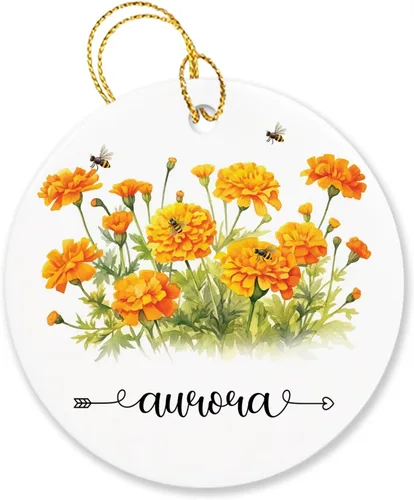 Vista 14 de Adorno personalizado de flor de azalea para la primera Navidad, adorno personalizado de Azalea 1ª Navidad, recuerdo de flores para amigos, regalo
