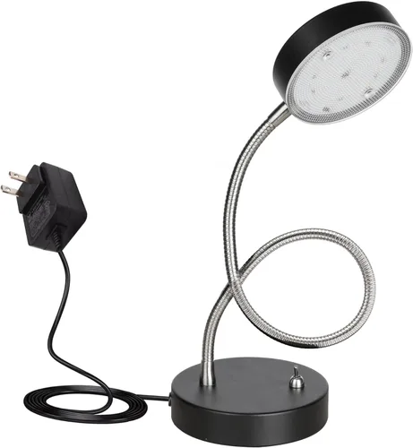Vista 12 de Lámpara de escritorio LED con clip, con interruptor, cuello de cisne flexible de 19.25 pulgadas 4.5W 260LM, 4000K blanco frío, cable de 65