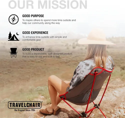 Vista 5 de Travel Chair Joey Silla plegable para acampar al aire libre para senderismo, mochilero, césped, playa, deportes, ligera, estable, portátil