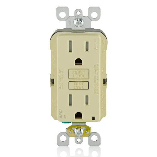 Vista 44 de Leviton SmartlockPro Interruptor con enchufe de doble polo receptáculo, AFTR1-E, 120.0 volts
