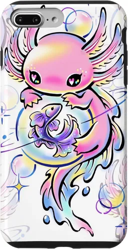 Vista 12 de Cute Kawaii Axolotl Purple Magical Crystals Case for iPhone 17