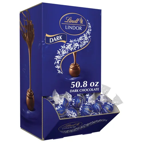 Vista 73 de Lindt Lindor - Trufas de chocolate extra oscuro 60 %, caramelo de chocolate negro con centro de trufa suave y derretida, ideal para regalar, 5.1