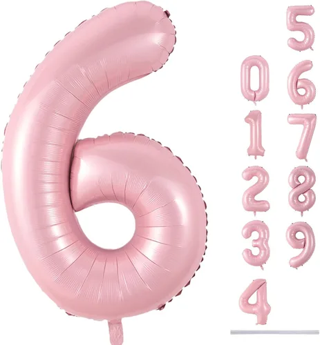 Vista 172 de Globo negro del número 0 para niñas y niños, 40 pulgadas, grande, número 0-9, de papel de aluminio, de Mylar para helio, juego de globos digitales