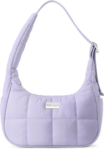 Vista 8 de TOPDesign Bolso de hombro acolchado para mujer, bolso de mano ultraligero con cremallera, correa ajustable