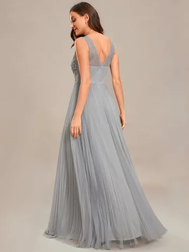 Vista 2 de Ever-Pretty Vestido de noche elegante con apliques de cuello en V para mujer 01983