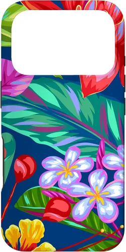 Vista 30 de Hawaiian Tropical Phone Case Yellow Red Hibiscus Plumeria Case for iPhone 17