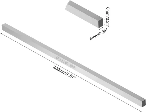 Vista 2 de XMHF 2 unids Torno HSS Square Herramienta de Corte Bits Bar Torno Rectangular Mosca Cortador Molino en Blanco 0.236x0.236x7.874 in