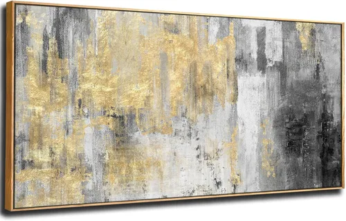 Vista 12 de YJYart Arte de pared de árbol para sala de estar, bosque y naturaleza, pintura de 20 x 40 pulgadas, enmarcado, paisaje, impresión en lienzo