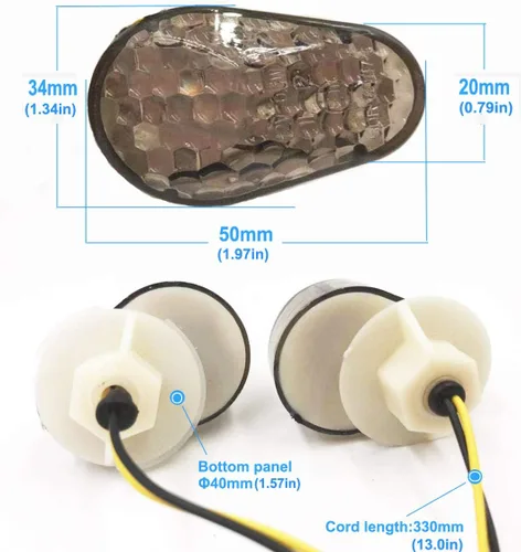 Vista 5 de SAMDO - Intermitentes LED de montaje empotrado para motocicleta Kawasaki Ninja ZX6R 636 NINJA ZX7R ZX9R ZX12R ZX10R ZZR600