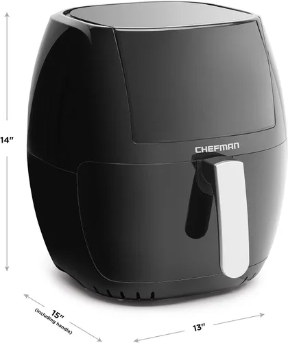 Vista 5 de Chefman TurboFry Touch - Freidora de aire de 8 cuartos de galón con ventana de visualización XL y pantalla digital avanzada, freír con menos aceite