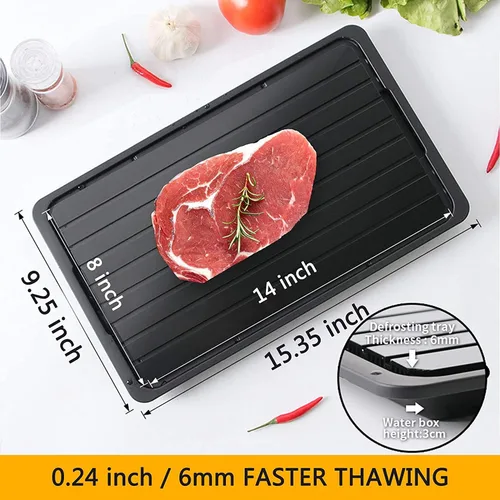 Vista 2 de Bandeja de descongelación para carne congelada rápida y segura - Bandeja de descongelación para carne congelada con goteo - Calefacción natural