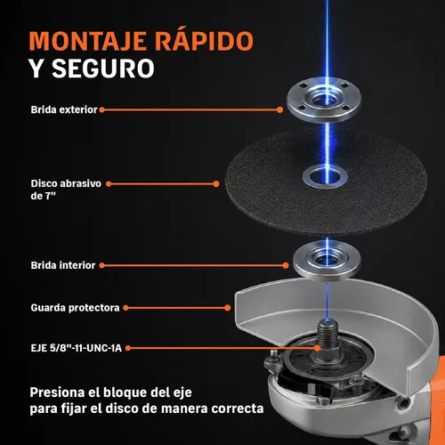 Vista 8 de Amoladora angular 7', profesional, 2100 W
