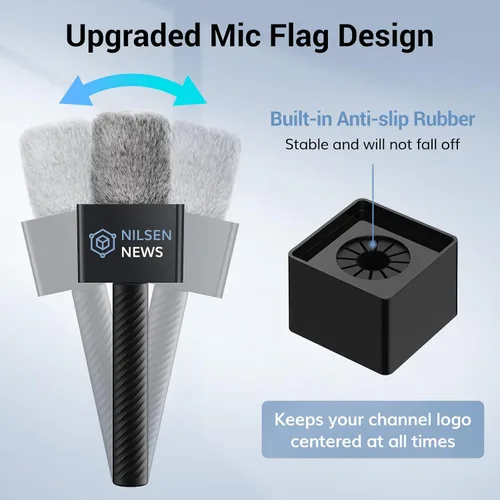 Vista 6 de TONOR Mango de micrófono inalámbrico compatible con DJI, RODE, Hollyland, soporte de micrófono de longitud ajustable para todos los micrófonos