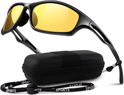 Vista 12 de LINVO Polarized Sports Sunglasses Men Women UV400 Protection Wrap Around Goggles for Running Cycling Driving Fishing