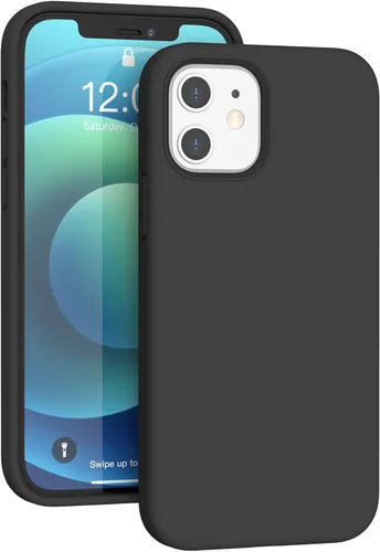 Vista 228 de Funda de silicona líquida compatible con iPhone 12 Pro Max 6.7 pulgadas, funda de gel de protección completa con forro de microfibra, funda