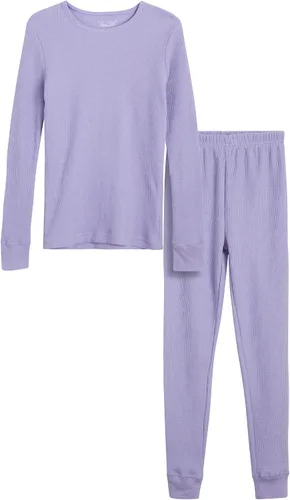Vista 22 de Rene Rofe Girls' Thermal Underwear Set - 2 Piece Waffle Knit Top and Long Johns (2T-16)