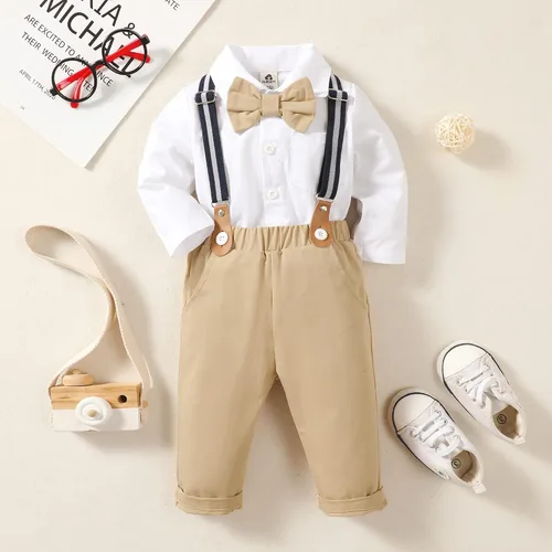 Vista 2 de Ropa de vestir para bebé, caballero para niño, traje de boda infantil de invierno, conjunto de ropa de bautizo de otoño