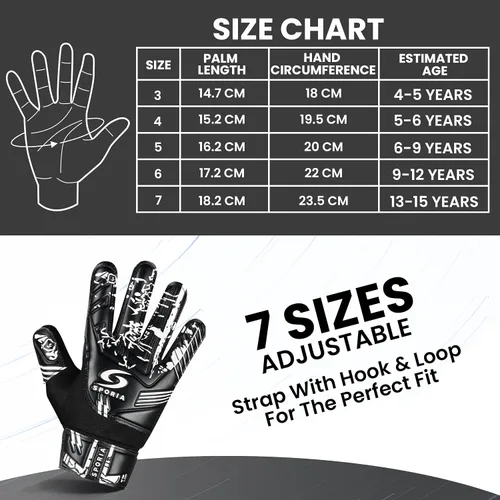 Vista 6 de SPORIA Guantes de portero para jóvenes con doble protección para la muñeca, guantes de fútbol para niños, material de látex antideslizante, guantes