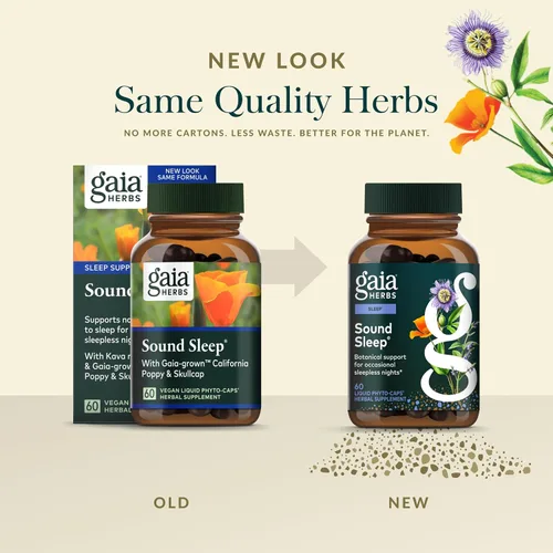 Vista 6 de Gaia Herbs Sound Sleep - Suplemento de apoyo para el sueño - Apoyo a base de hierbas y plantas para la calma y la relajación* - Raíz de valeriana