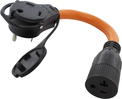 Vista 9 de AC WORKS [TT30W515] 10/3 TT-30P RV/Generator 30Amp Plug to Tri-Outlet Adaptador 5-15R (25FT Tri-Outlet)