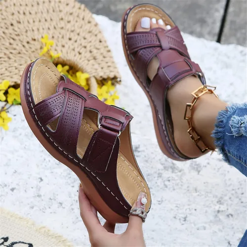 Vista 18 de Ladmiple Sandalias ortopédicas florales de moda 2023 con soporte de arco, zapatillas romanas casuales con puntera abierta
