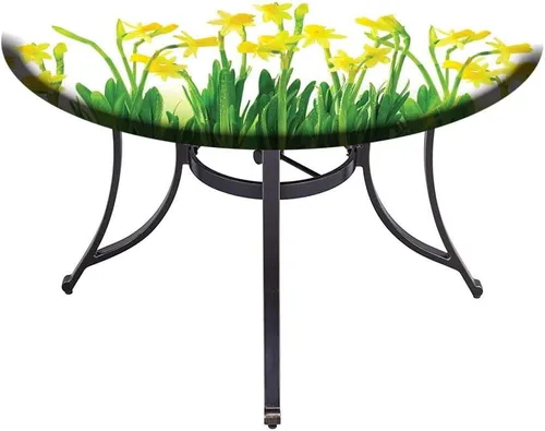 Vista 4 de Mantel redondo de vinilo ajustable, mantel de poliéster con estampado de narcisos y narcisos, ramo de flores de abril, para mesas redondas de 23