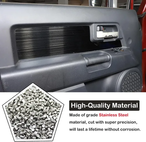 Vista 3 de Aunginsy Cubierta de moldura de panel de puerta interior de coche Compatible con Toyota FJ Cruiser 2007-2021 Protección de panel de manija de puerta