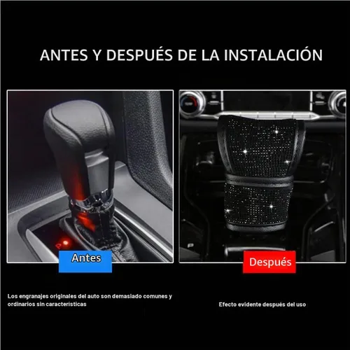 Vista 4 de Bling Bling - Funda para palanca de cambios de coche con cristales brillantes, funda para palanca de cambios con brillo de strass, protector
