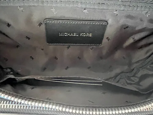 Vista 7 de Cooper - Bolsa bordada con logotipo de dos tonos y cinturón de cuero, Azul