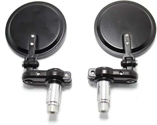 Vista 2 de Espejos laterales plegables negros de 3 pulgadas, redondos, 7/8 pulgadas, para Harley Davidson Kawasaki Suzuki Yamaha Cruiser Dirt Bike Scooter ATV