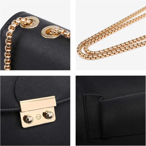 Vista 2 de Dasein Bolso cruzado pequeño para mujer, bolso de noche de diseñador, cartera clutch, bolso de mano para boda/baile de graduación/fiesta con doble