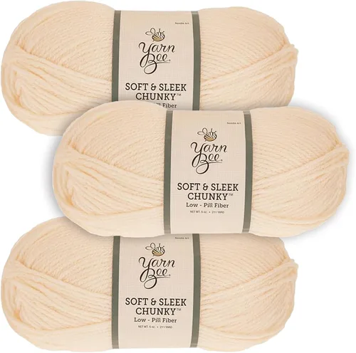 Vista 18 de Yarn Bee 5 – Hilo acrílico voluminoso para ganchillo y tejer – Madeja suave, 193 metros – Negro