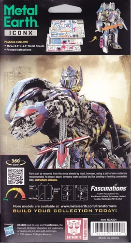 Vista 4 de Metal Earth Serie Premium Transformers Optimus Prime 3D Metal Model Kit Fascinaciones