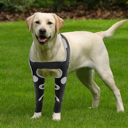 Vista 17 de Codera para perro y pierna delantera para perro para dejar de lamer, protector de codo de perro y coderas de higroma para perros, mangas