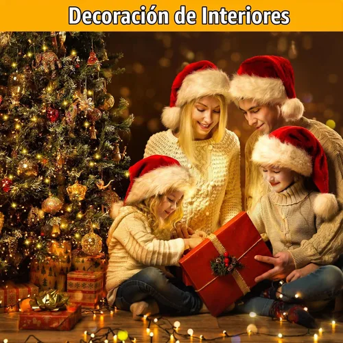 Vista 4 de Nisocy - Cadena de luces LED impermeable de 33 pies para exteriores, luces de hadas blancas cálidas con enchufe, luces de Navidad enchufables