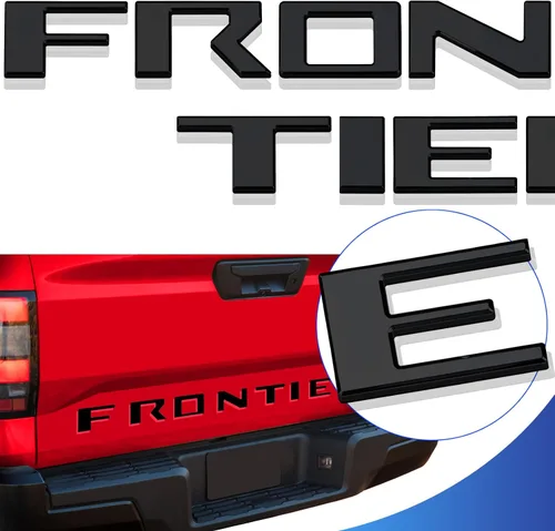 Vista 8 de Letras de inserción para puerta trasera Compatibles con Frontier 2022 2023. Letras adhesivas 3M y calcomanías en relieve en 3D para puerta trasera