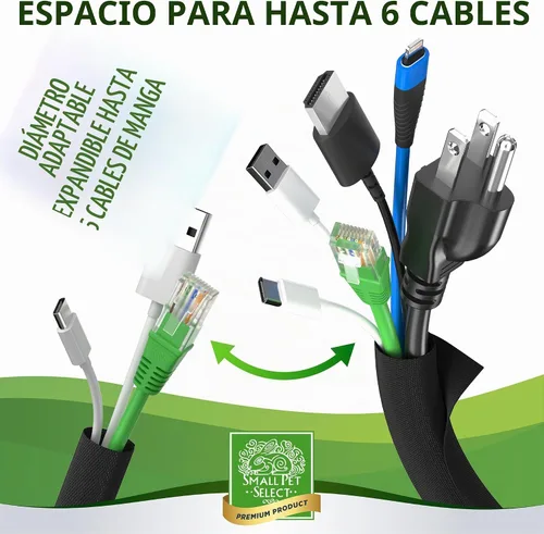 Vista 3 de Small Pet Select Funda Protectora de Cables de Alta Resistencia - Negra, 3.05m - Protector Ultra Duradero de Cables Eléctricos y Alambres